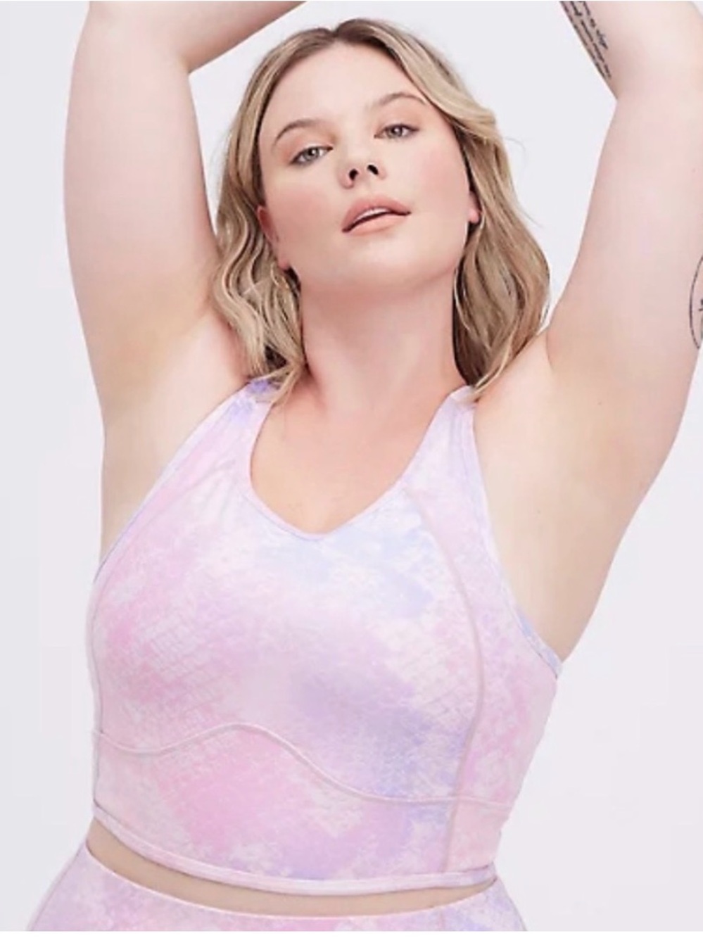 Torrid Tie-Dye Longline Bralette in Pink & Lavender Size 3X NWOT